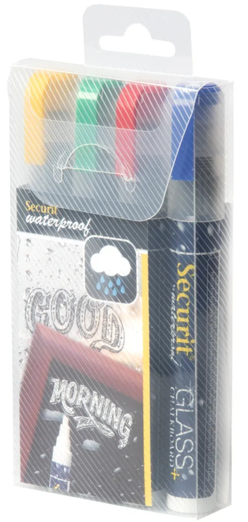 Securit Kreidemarker WATERPROOF MEDIUM 4er Etui